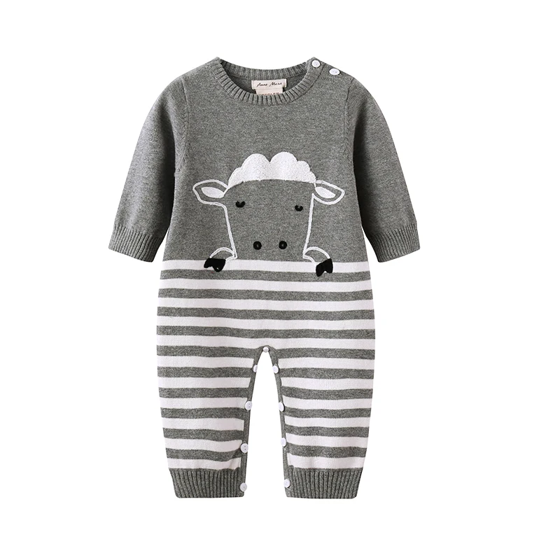 Auro Mesa baby winter clothes Cute sheep newborn bebe one pieces clothes Knitting Jumper baby knit