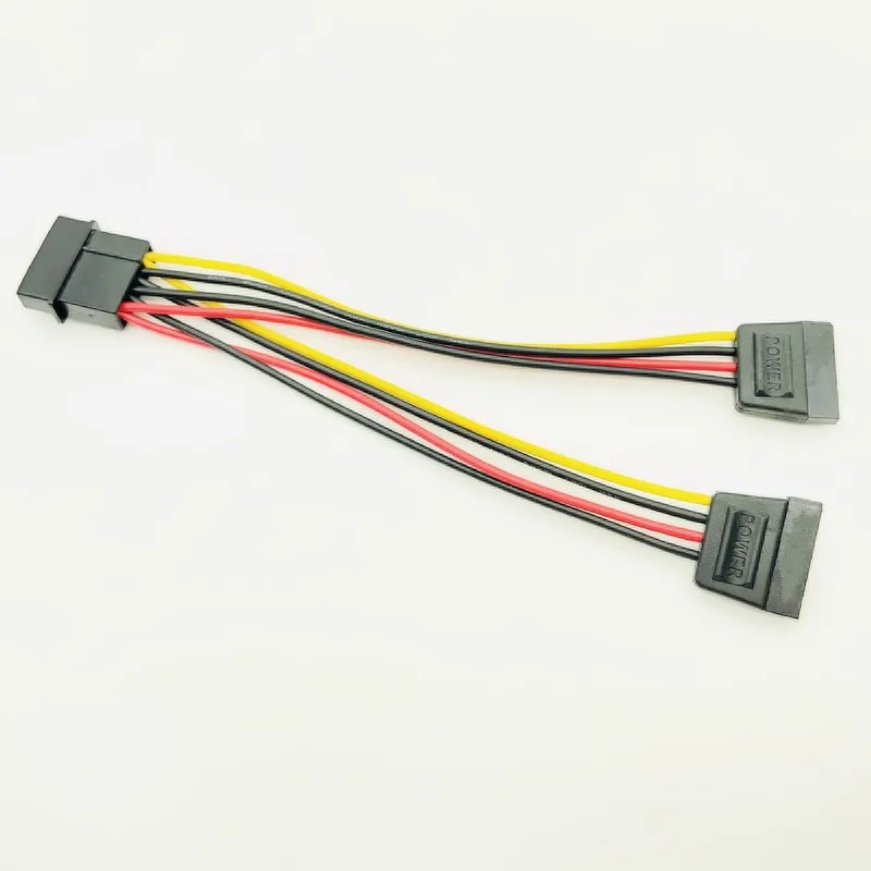 Компьютерные кабели и разъемы Molex 4pin IDE к двойному SATA 15Pin кабель питания Y сплиттер