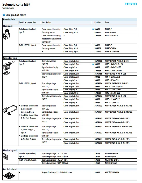 MSFG-24/42-50/60 MSFG-198/220 электромагнитный клапан Festo Электромагнитный клапан пневматический компонент пневматические инструменты серия MSFG