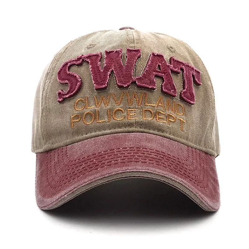 Бейсболка спецназ головные уборы для мужчин и женщин бренд Snapback cap s Мужской винтажный промытый хлопок полиция вышивка Кепка кость папа шляпа