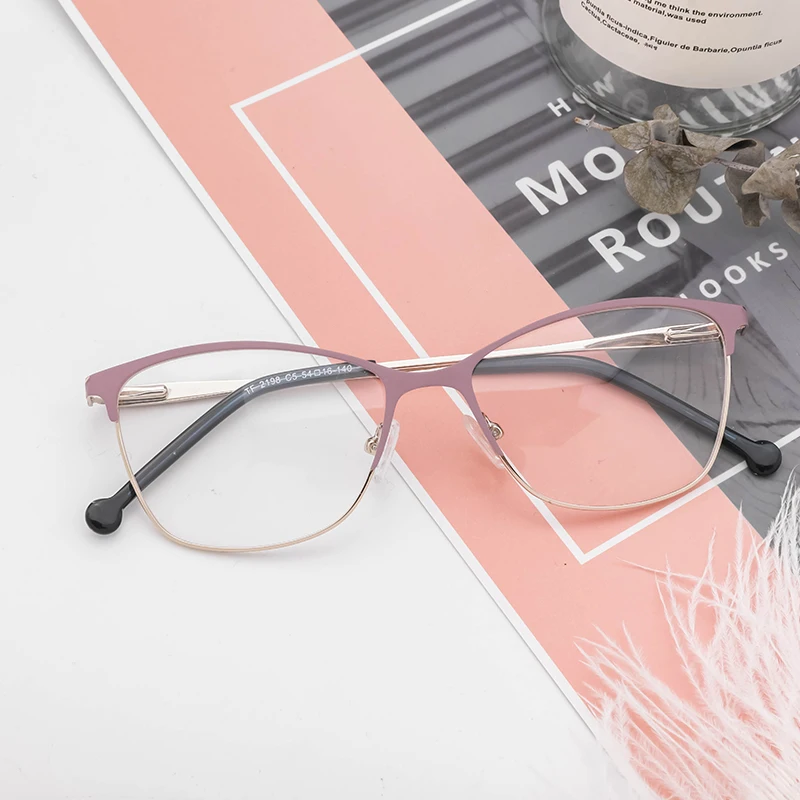 Metal Women Glasses Frames Optical Prescription Glasses Frame Clear lens Eyewear