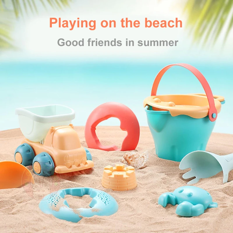 low cost  Child's Beach Toys Street Sandbox Set Beach Party Game For The Sea Sand Mold Water Fun Table Shovel