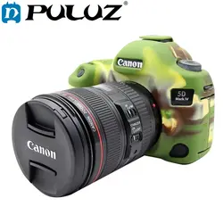 PULUZ чехол для Canon EOS 5D Mark IV Мягкая силиконовая резина Камера тела защитный чехол кожи Камуфляж желтый Камера сумка