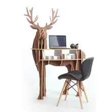 Large size Christmas deer table European DIY Arts Crafts Home Decorative elk wood craft gift desk self-build puzzle furniture
