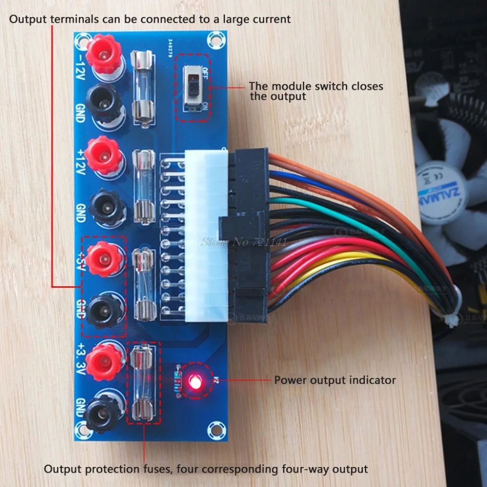 Durable ATX Transfer Board Power Supply Test Module with for Desktop PC Power Supply Module