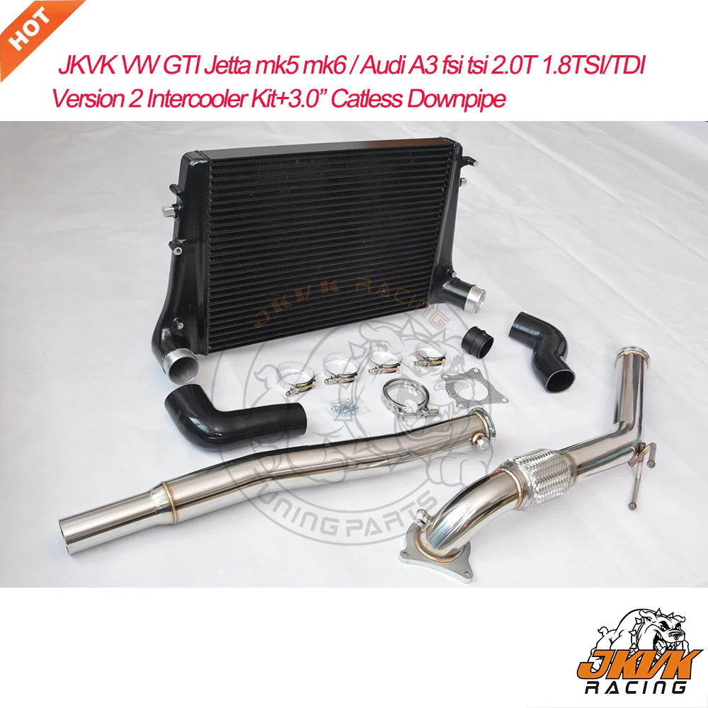 Комплект интеркулера JKVK RACING mk5 mk6 fsi tsi 1 8 T 2 0 версия + 3 '' водосточная труба без