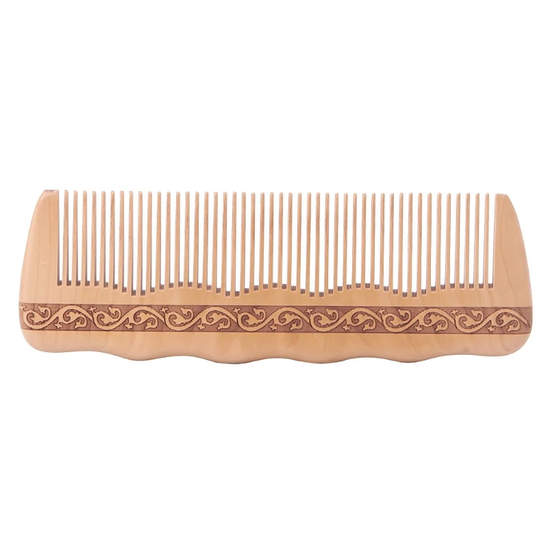 

Hair Engraved Natural Peach Wood Wooden Comb Anti-Static Combs For Makeup