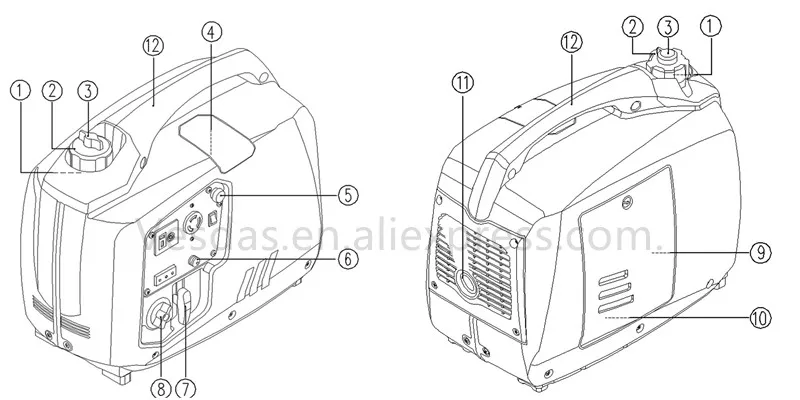 1000W 52cc 120V/230V Large Capacity Steady Output Low Noise Light Weight Easy Operation Small Portable Inverter Gas Generator