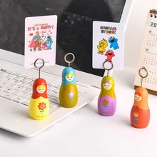 10X Kawaii деревянная русская девочка кукла Матрешка дизайн Памятка держатель Примечание клип украшение стола держатель для карт