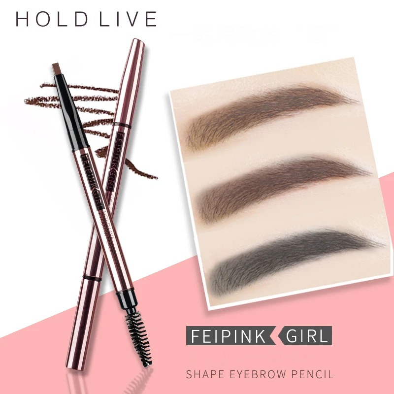 

HOLD LIVE Double Head Automatic Eyebrow Pencil 5 Colors Waterproof Shape Eye Brow Makeup Brows Pen Eyebrows Brush Make Up Black