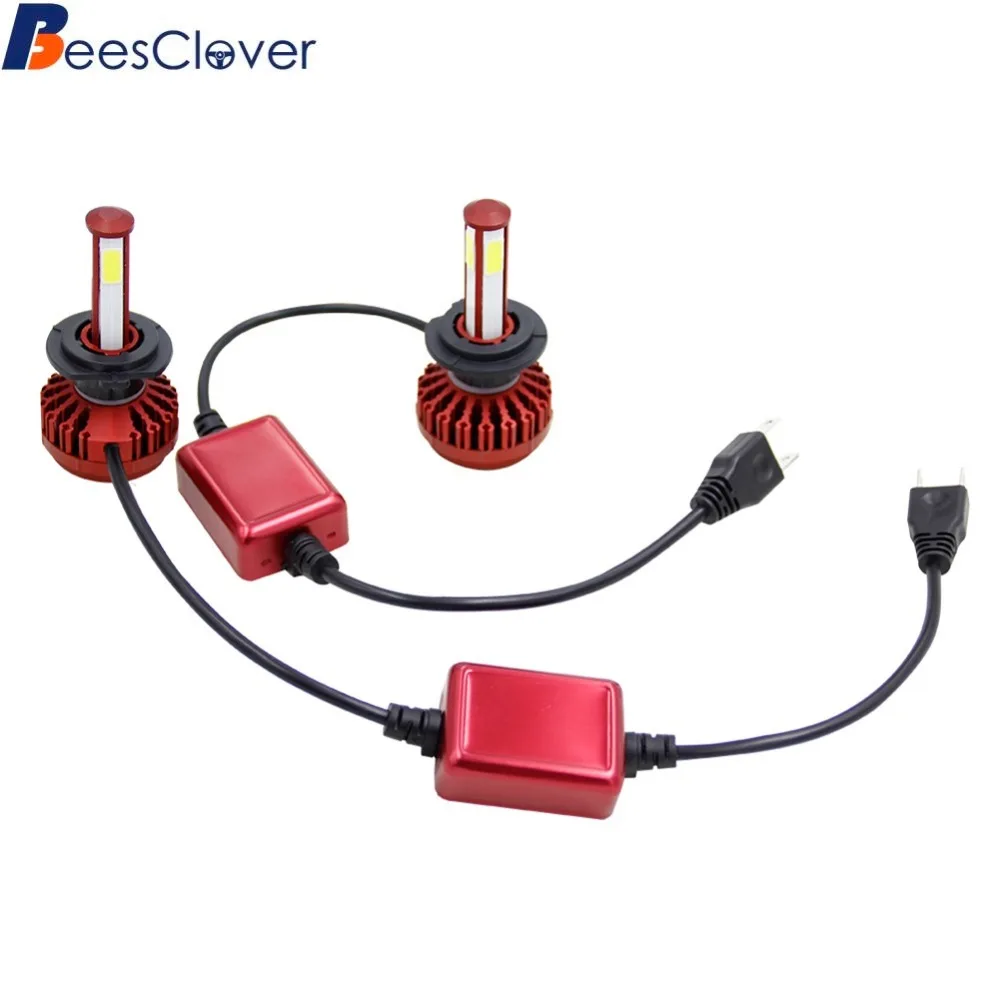 BEESCLOVER 1Pair 80W COB LED Car Headlight Kit H7 6000K 8000LM Fog