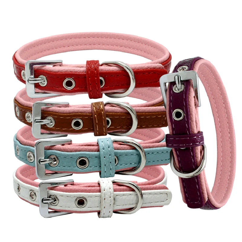 pu leather dog collar Chihuahua neck collars and harnesses for small