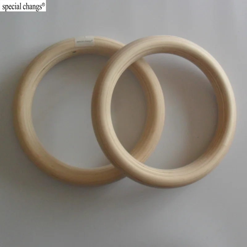 2pcs/pairs Wood wooden ring 1.1″Portable Crossfit Gymnastics Rings Gym Shoulder Strength Home Fitness Training Equipment