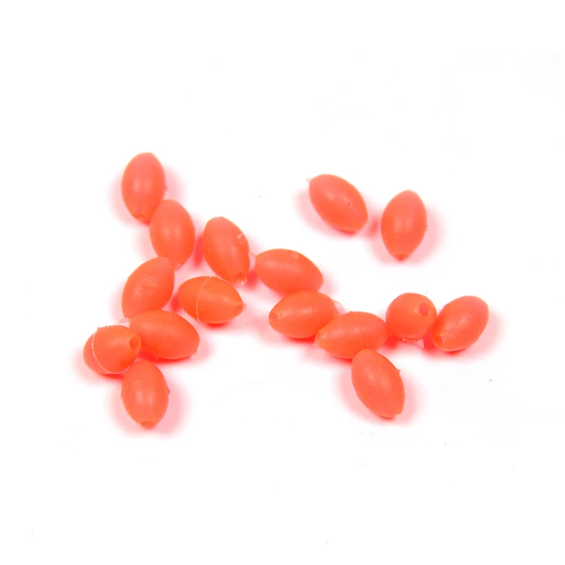 

100PCS/Lot 4mm*6mm Premium Orange Color Oval Soft Sinking Luminous Beads Elastic Fishing Glow Fluorescent Bead Top Grade