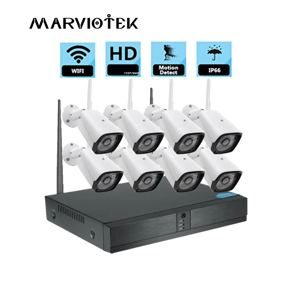 

CCTV camera system Video Recorder 8CH nvr kit 4 cameras Waterproof Night Vision wireless security Camera system Surveillance Kit
