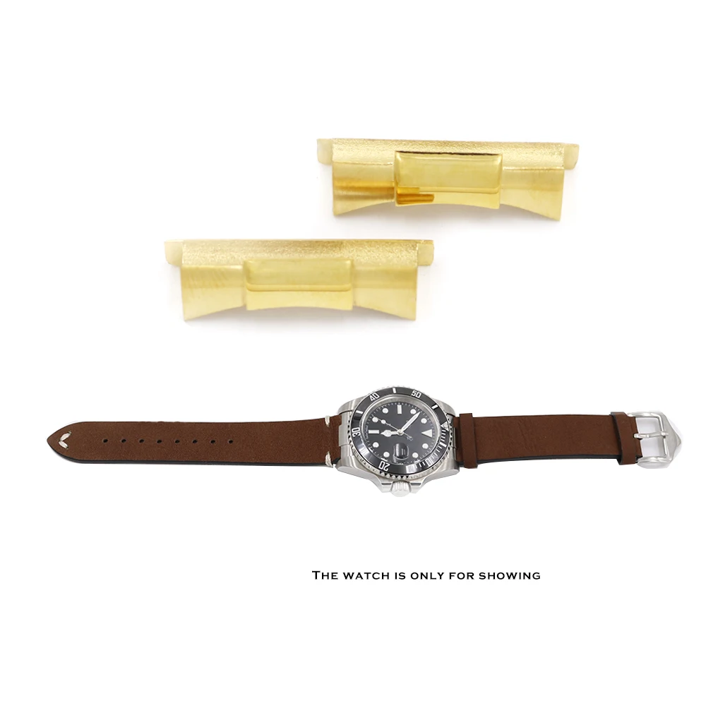 ouro sólido curvo fim link para rolex