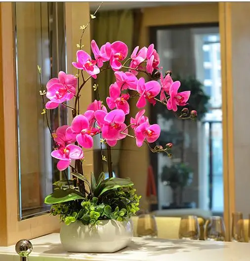 

artificial orchid arrangement real touch 3 color home decoration floral art