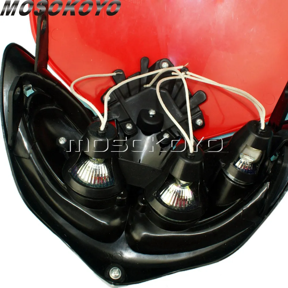 Передняя фара для мотоцикла красная мотокросса Yamaha Suzuki Kawasaki Honda XR CRF CRM FMX 250 450 200 650|