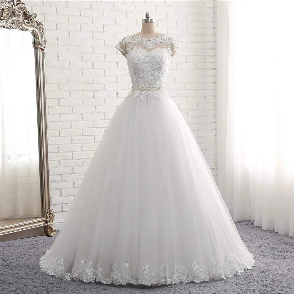 

Sapphire Bridal Applique Pearls Waist Long Boho Weeding Dress 2019 Vestido De Novia V Back Simple Princess Bridal Dress