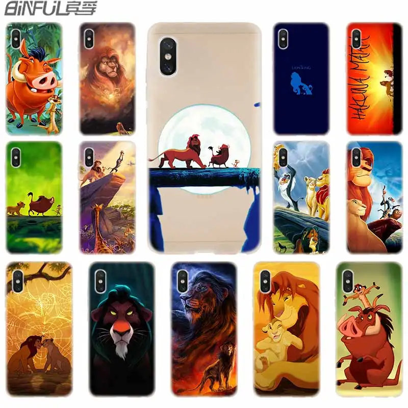 

soft Silicone TPU Case For Xiaomi Mi 8 A2 A3 Lite 9 5X 6X F1 Mix 2s Max 3 Redmi Note7 pro Comic The Lion King Hakuna Matata