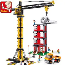 1461 шт городской строительный кран башня 3D модель строительные блоки игрушки, лучшие подарки для детей