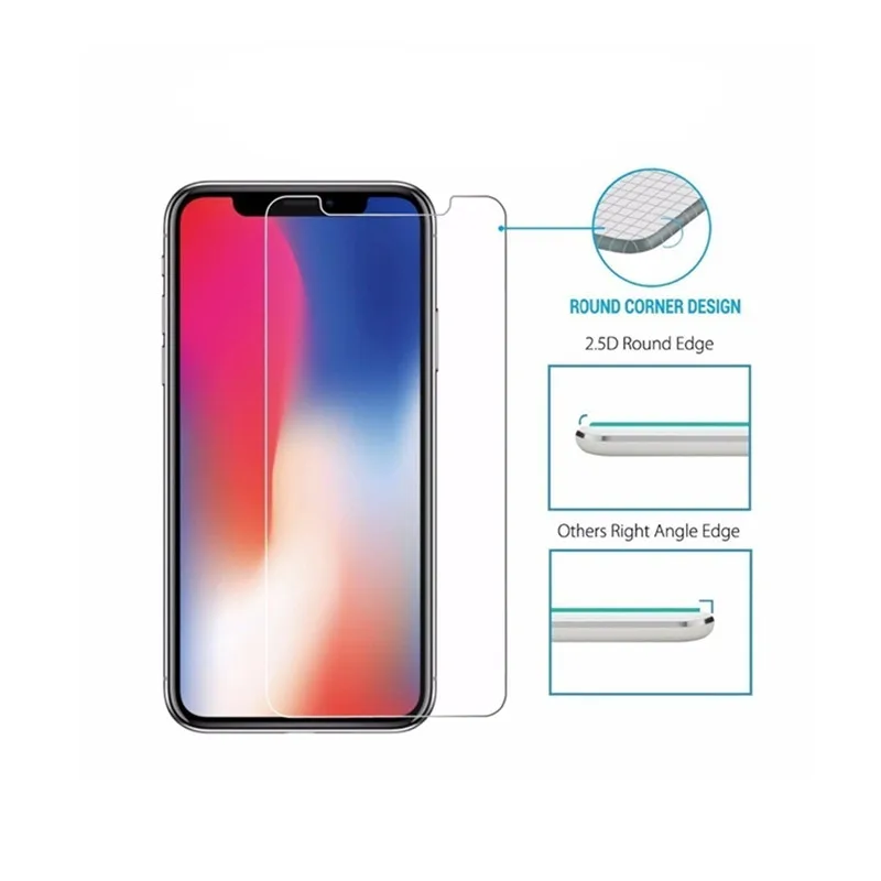

Cell Phone Screen Protector For IPhone X XS MAX XR 8 7 6 5 4 S Plus Round Corner Tempered Glass For I Phone 100% Full Protection