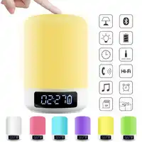 Multifunction 5W Smart Touch Wireless Bluetooth Speaker Music Clock LED Bedside Lamp Dimmable Colorful Night Light