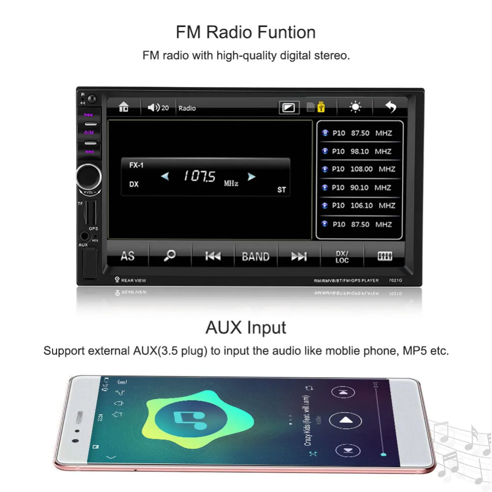 7 дюймов HD сенсорный экран Bluetooth Автомобильный MP5 dvd-плеер стерео ВИДЕО FM радио gps навигация USB AUX пульт дистанционного управления Авто электроника