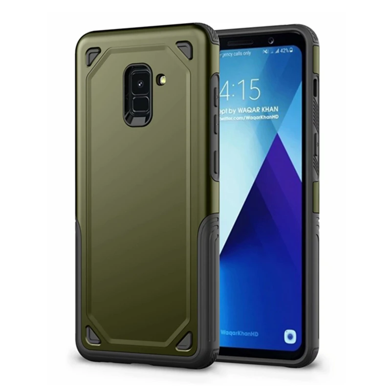 

Luxury Military Shockproof Rugged Armor Phone Case For Samsung Galaxy A6 A8 Plus 2018 Hybrid Silicon Slim Rugged Protect Cover