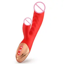1PC Heating Vibrator Woman Silicone Body Massage Sex Toys For Women G Spot Dildo 28.0 cm *3.5cm