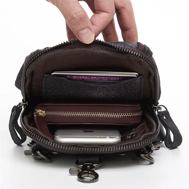 Натуральной воловьей кожи мужская повседневная поясная сумка телефон сумка небольшая дорожная пояс сумка