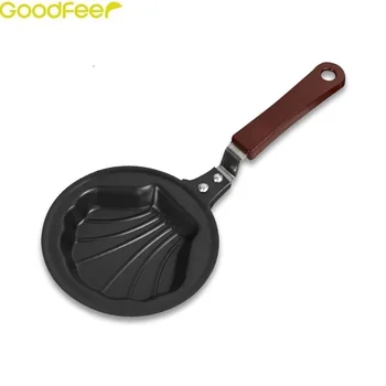 

Goodfeer Cast Iron Seashell Shape Frying Pan Mini Non-stick Boiled Egg Cooker Handle with Hanging Hole Cookware Kitchen&Dining