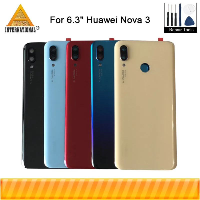 Оригинальный Axisinternational для Huawei Nova 3 Nova3 3D стеклянная задняя крышка батарейного