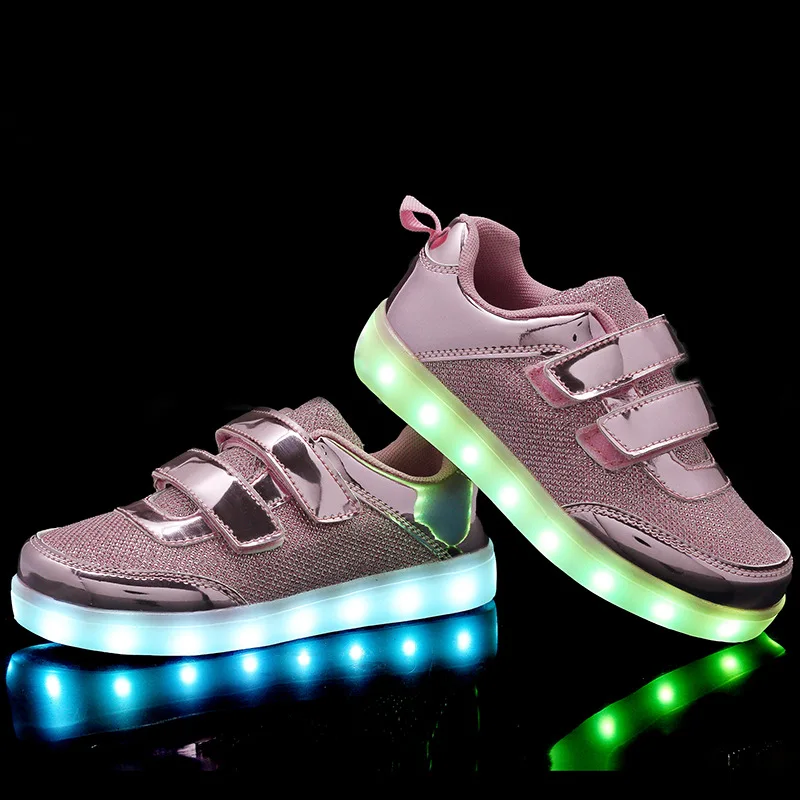 Детские кроссовки Led usb воздухопроницаемый светильник|sneakers with|children led sneakerslight shoes