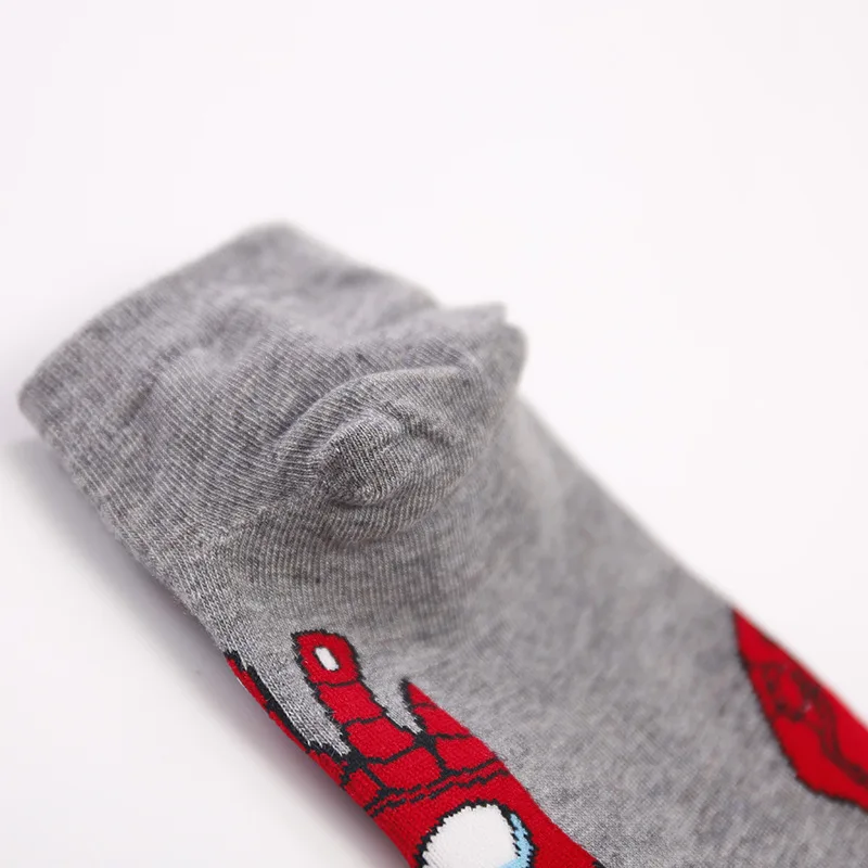 Мужские носки герой комиксов Marvel носки мультфильм Железный человек Капитан Америка Косплей носки Человек-паук Тор Халк повседневные летние носки