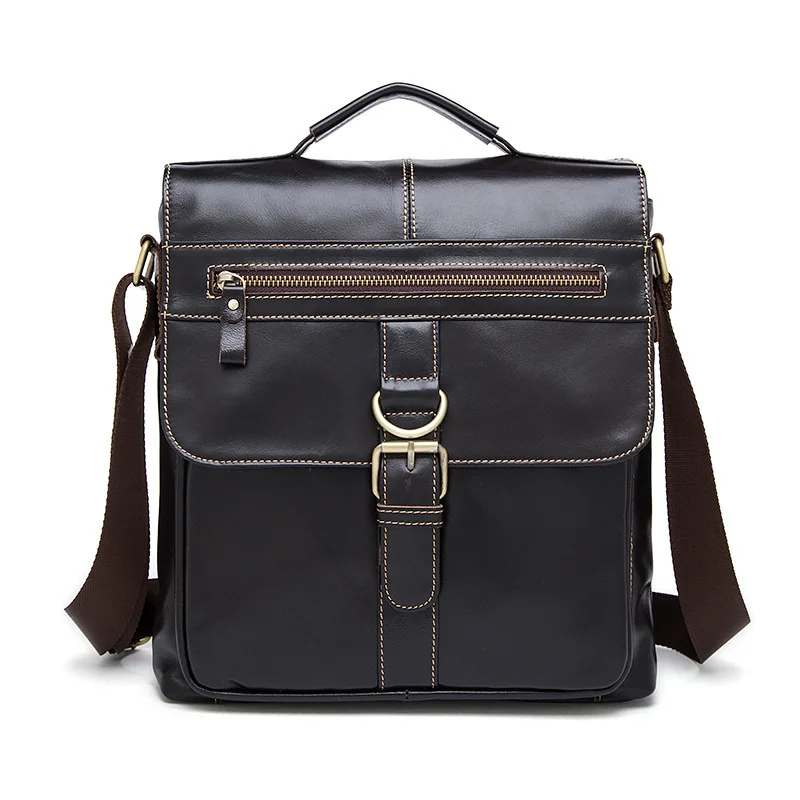 Фирменный дизайн, натуральная кожа, масло, воск, мужские сумки для модных сумок, сумки на плечо, Ретро стиль, мужские сумки-мессенджеры, портфель - Цвет: Deep coffee