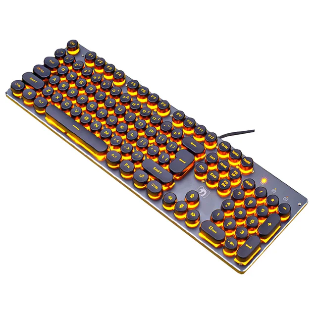 Cheap New K100 Wired 104 Keys PUNK LED Backlit Usb Ergonomic Gamer Mechanical Feel Gaming Keyboard Laptop Keypads