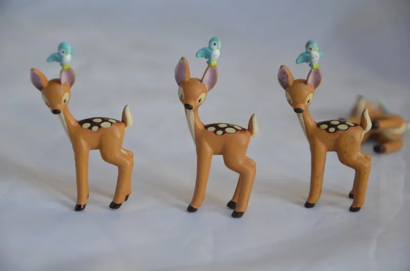 

Bambi Deer Figure Toy Bambi Thumper Flower Squirrel Butterfly Animal Model Dolls mini cartoon