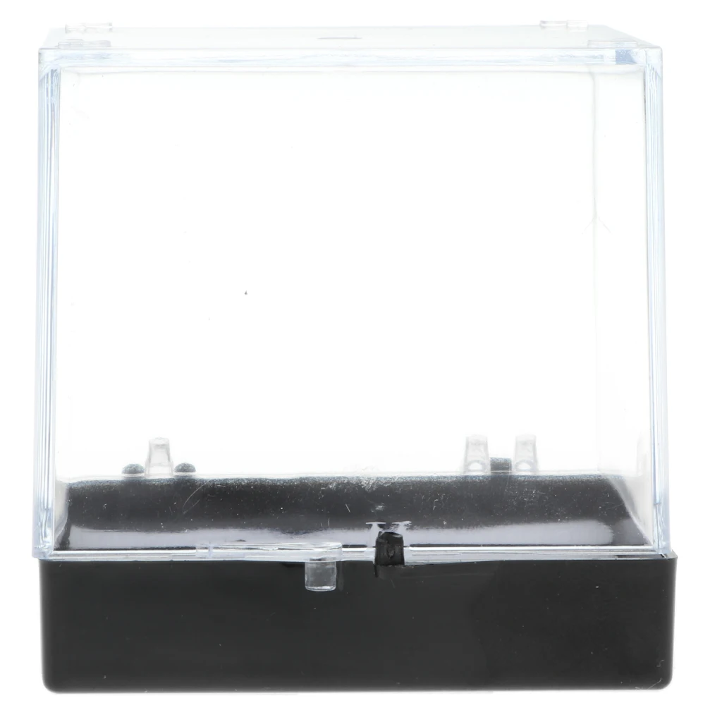 6.5x6.5x7cm Transparent Dustproof Display Case with Balck Base For Rock & Mineral Collection