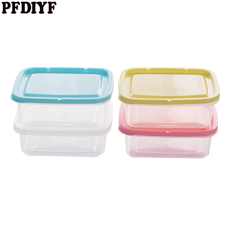 

Portable Square PP 350ml Food Container Bento Lunch Box Refrigerator Fresh Food Storage Boxes Transparent Sealed Picnic Box