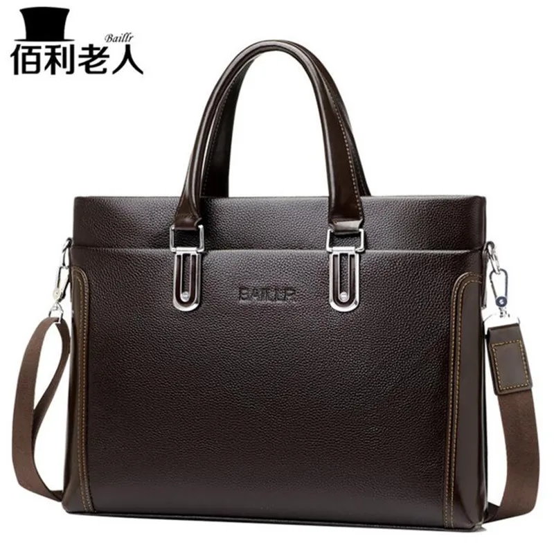 Baillr New 2017 Business Men's Briefcase Luxury Brand Men's Leather