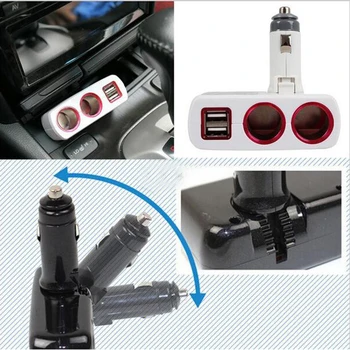 

Dewtreetali Cigarette Lighter Dual USB Car Charger Splitter cigarette lighter 5V2.1A 1A cigarette lighter socket splitter