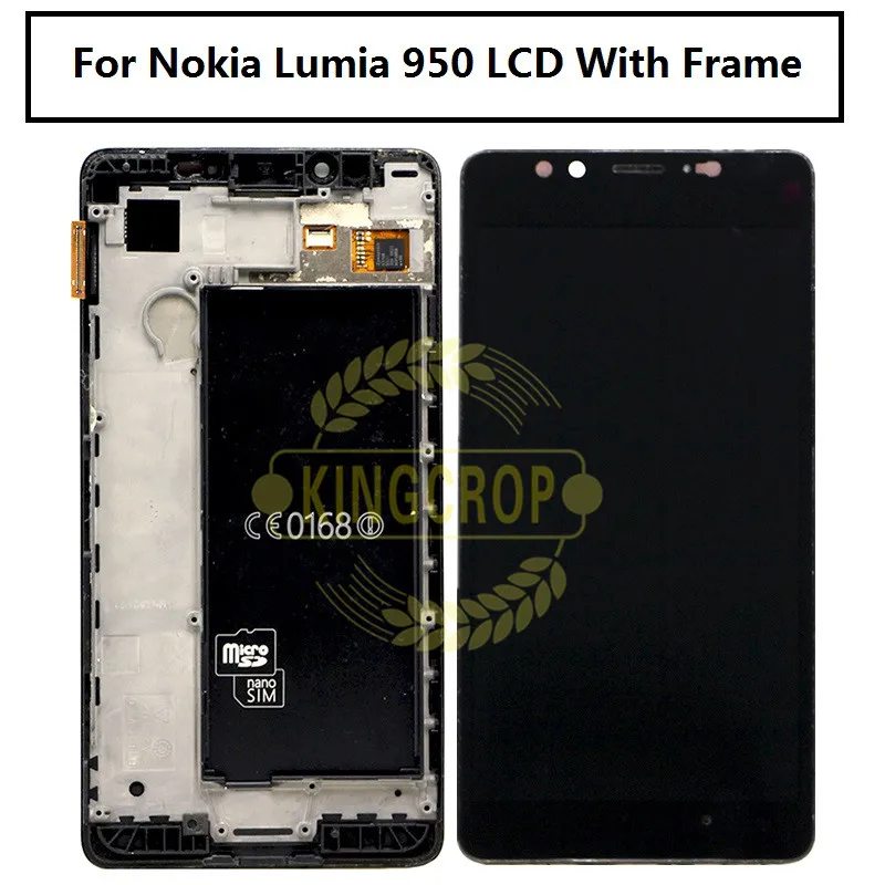 

tested For 5.2" Microsoft Nokia Lumia 950 LCD Display Touch Screen Digitizer Assembly Replacement With Frame For Nokia 950 LCD