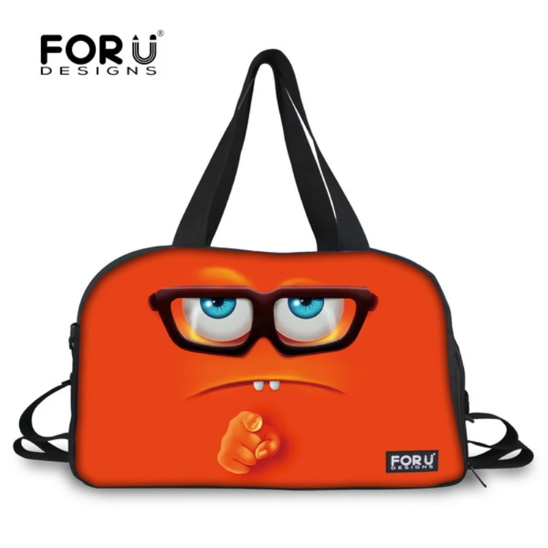 FORUDESIGNS Funny Emoji Travel Bags Women Travel Handbag High Quality