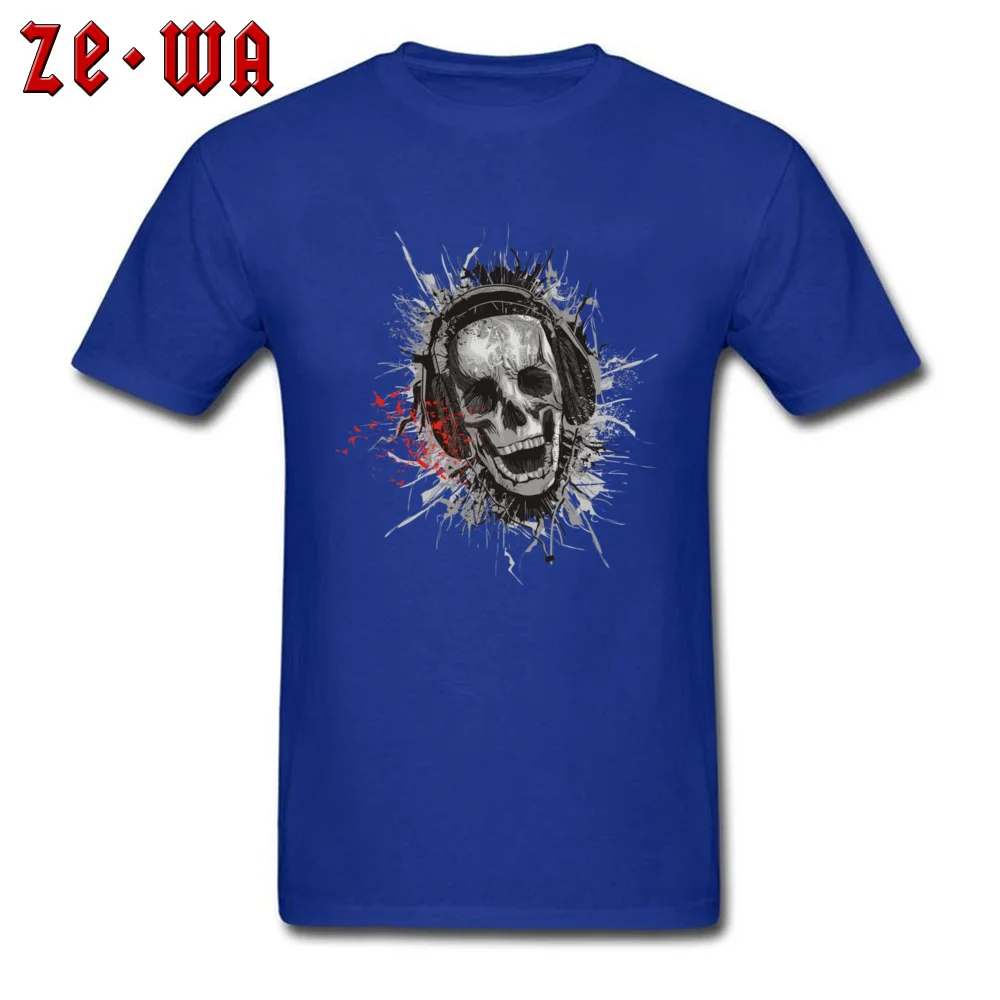 death music Fashionable Short Sleeve Classic T Shirt All Cotton O-Neck Mens Tops Shirt Printed On Tee-Shirts Labor Day death music blue