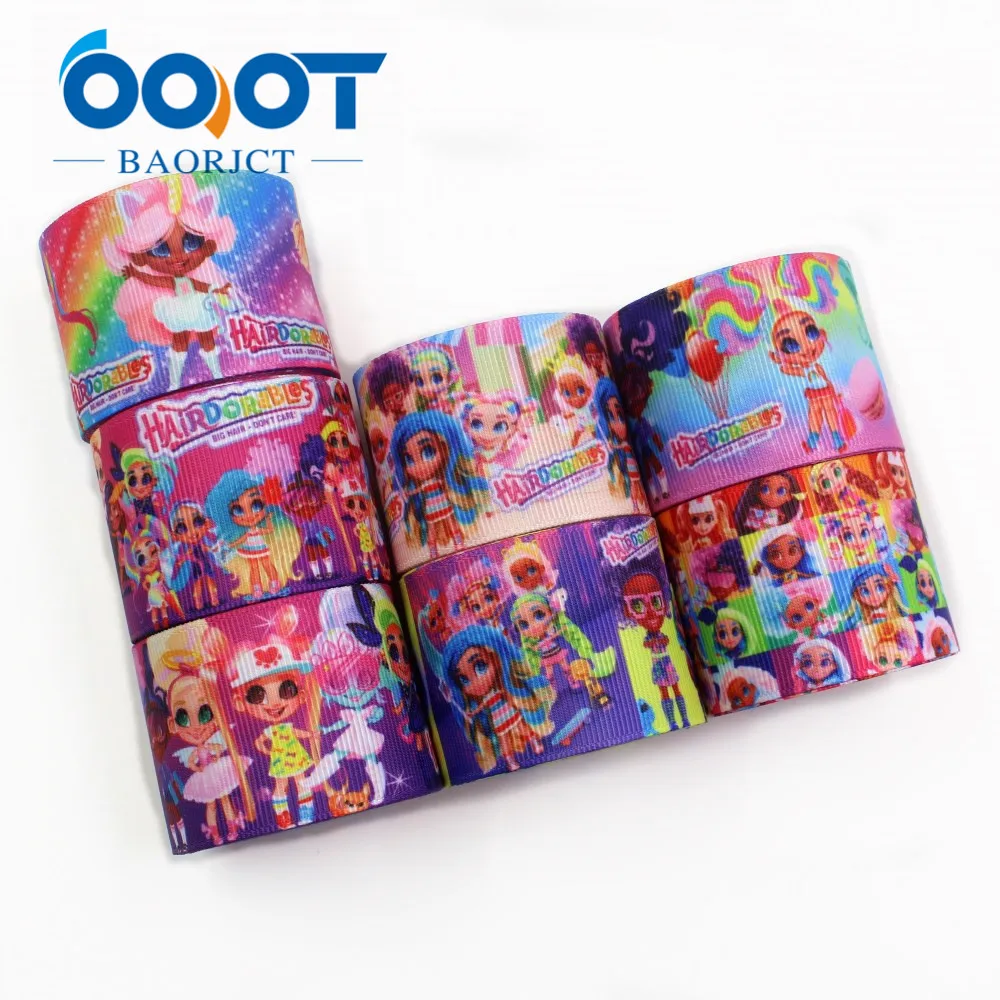 

OOOT BAORJCT I-19306-516,38mm,10yards Cartoon Thermal transfer Printed grosgrain Ribbons,bow cap DIY accessories decorations