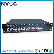 2U 16 слотов 19 дюймов приемопередатчик в стойку шасси, одиночный источник питания Волоконно-оптический видео конвертер шасси, AC110V-220V