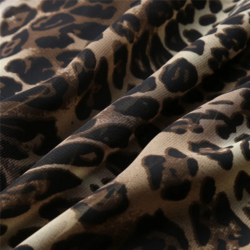 New Sexy ChiffonLeopard Print High Waist V-Neck Long Dress Summer High Street Fashion Dress For Female Vestidos #F#40DE07 (13)