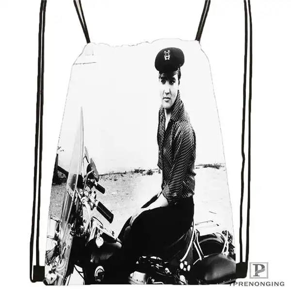 Drawstring Backpack Индивидуальная походная сумка на шнурке Elvis Presley, милый рюкзак для детей(черная спинка), 31x40 см#180612-02-17 - Цвет: Drawstring Backpack