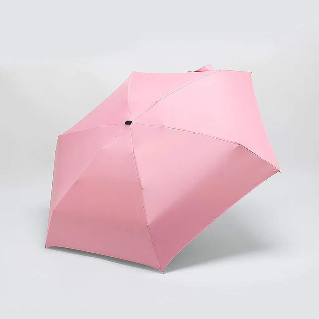 Sw плоский легкий складной зонтик карманный зонтик складной зонт от солнца мини-зонтик водонепроницаемый портативный путешествия#35 - Цвет: Pink
